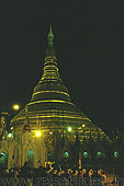 Nachtaufnahme der Shwedagon-Pagode in Rangoon