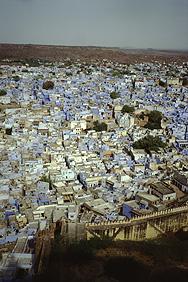 Der faszinierende Blick auf die Blaue Stadt (Jodhpur)
