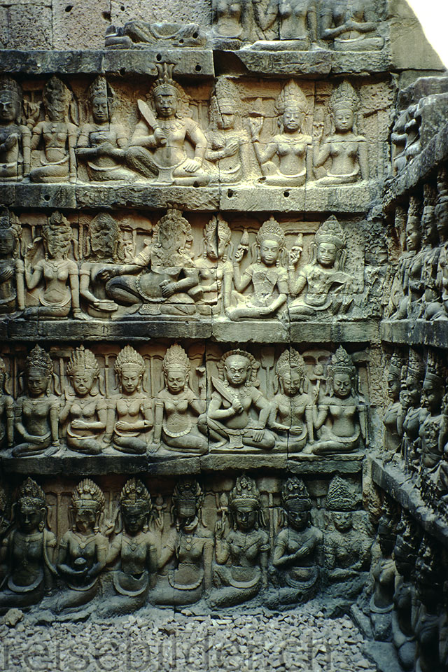 Angkor: Relief an der Terrasse des Leprakönigs